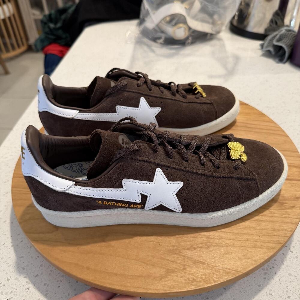 BAPE x Adidas Sneakers Mens 7.5 Campus 80s 30th Anniversary Brown Suede IF3379
